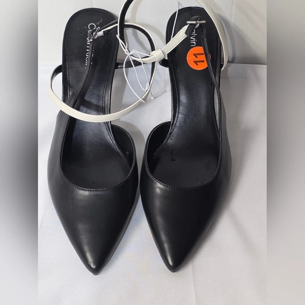 Calvin Klein Ginelly Black and Cream Women's Dress Heels Womens Size 11 New